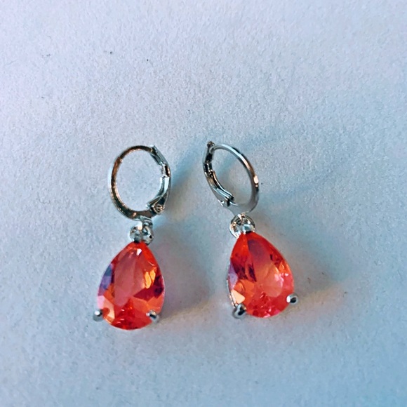 Sterling Silver Genuine Pink Sapphire Earrings